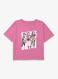 KPop Demon Hunters Huntrix Manhwa Style Panels Youth Girls Boxy Crop T-Shirt