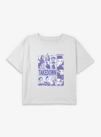 KPop Demon Hunters Takedown Huntrix Youth Girls Boxy Crop T-Shirt
