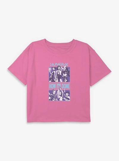 KPop Demon Hunters Huntrix How Its Done Youth Girls Boxy Crop T-Shirt