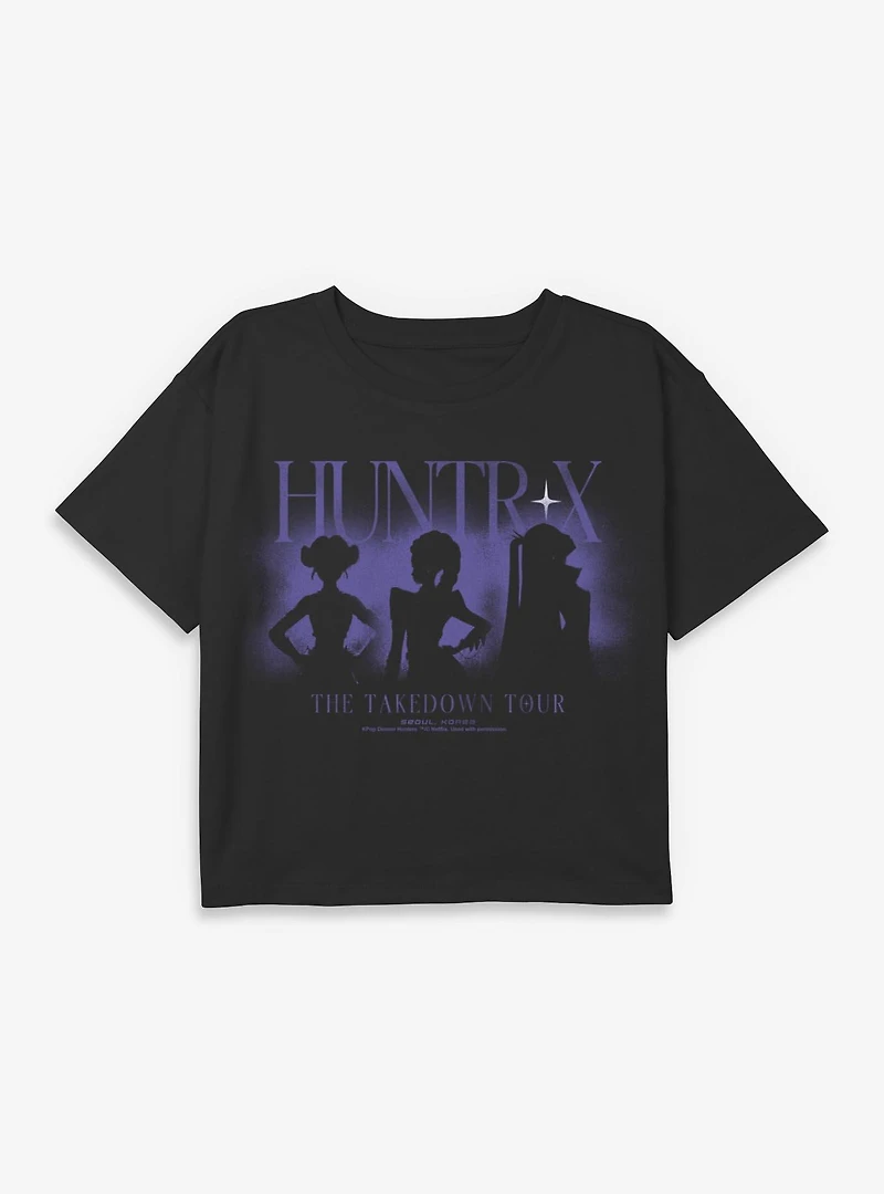 KPop Demon Hunters Huntrix The Takedown Tour Youth Girls Boxy Crop T-Shirt