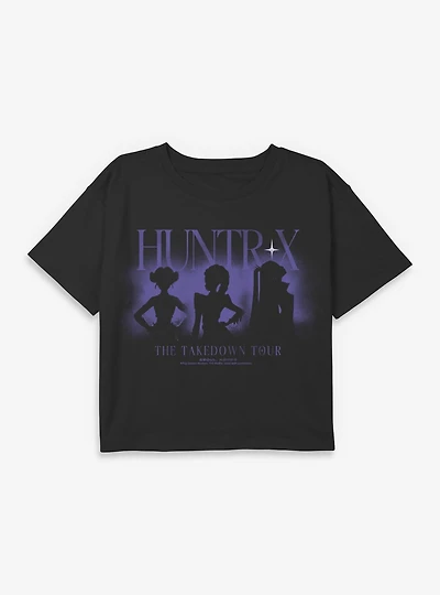 KPop Demon Hunters Huntrix The Takedown Tour Youth Girls Boxy Crop T-Shirt