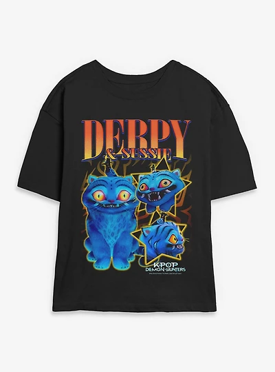 KPop Demon Hunters Derpy Tiger And Sussie Bird Collage Womens Skimmer T-Shirt