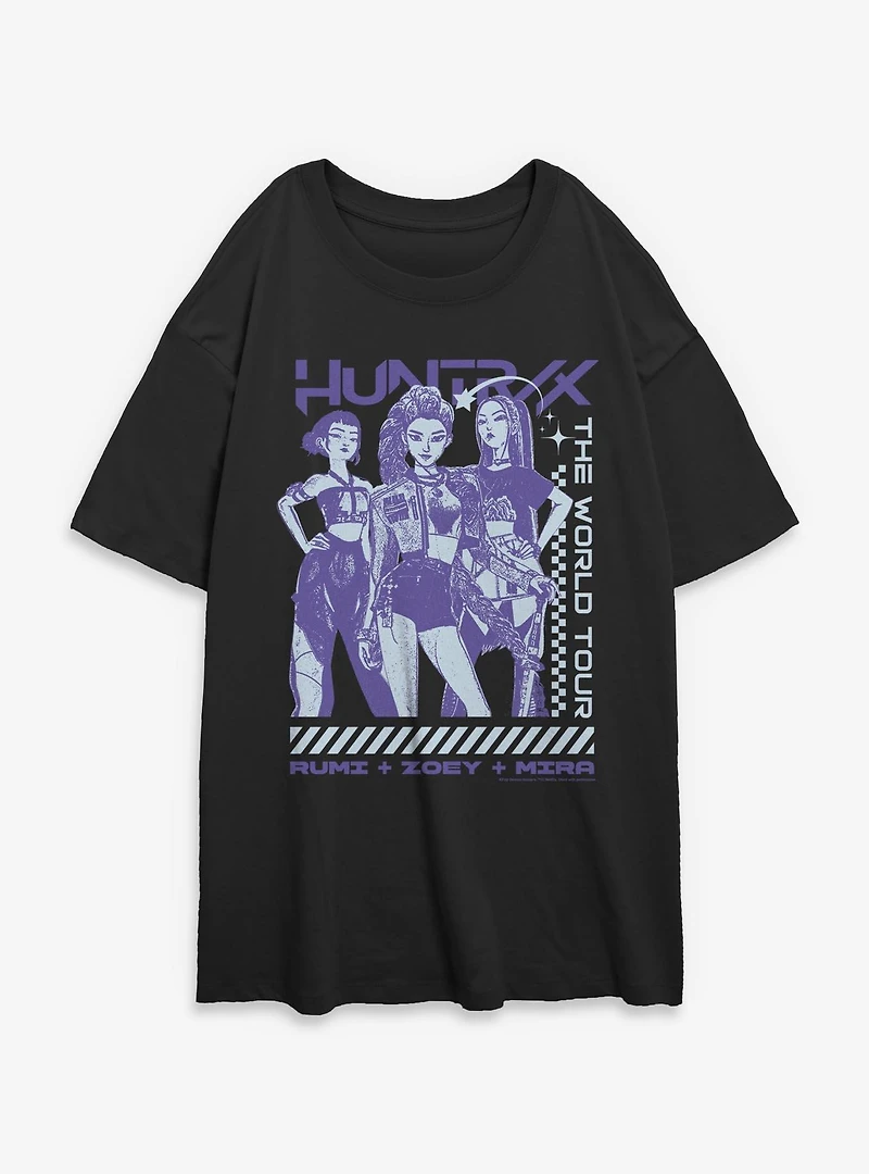 KPop Demon Hunters Huntrix The World Tour Womens Oversized T-Shirt