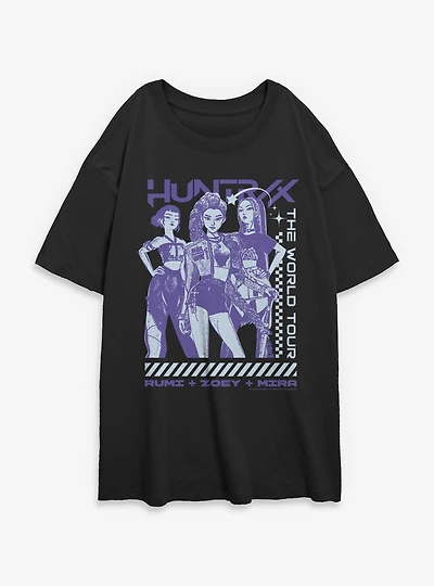 KPop Demon Hunters Huntrix The World Tour Womens Oversized T-Shirt