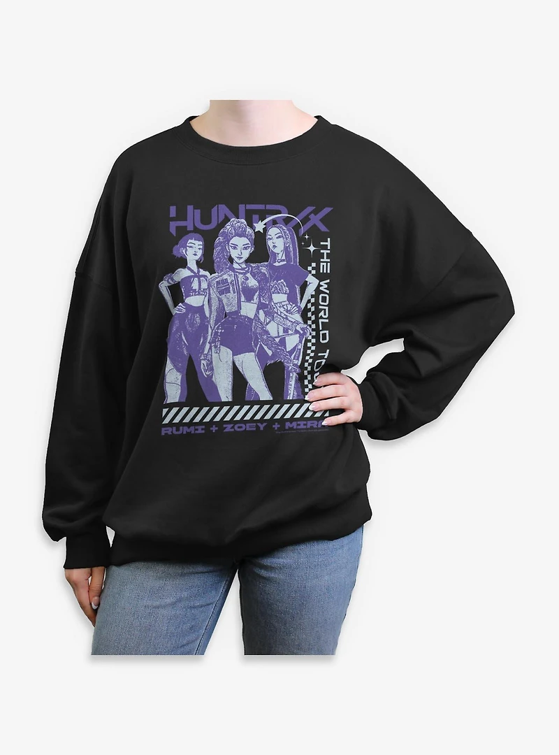 KPop Demon Hunters Huntrix The World Tour Womens Oversized Sweatshirt