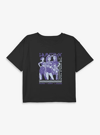 KPop Demon Hunters Huntrix The World Tour Youth Girls Boxy Crop T-Shirt