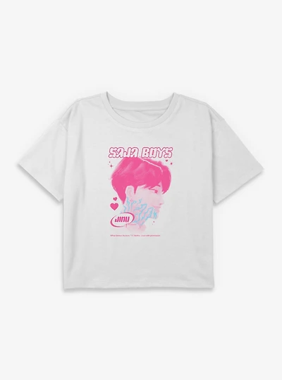 KPop Demon Hunters Saja Boys Jinu Markings Youth Girls Boxy Crop T-Shirt