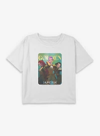 KPop Demon Hunters Huntrix Golden Photocard Youth Girls Boxy Crop T-Shirt