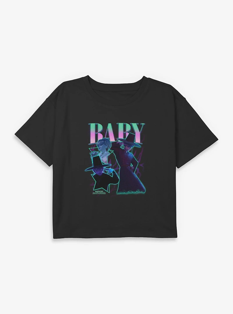 KPop Demon Hunters Saja Boys Baby Collage Youth Girls Boxy Crop T-Shirt