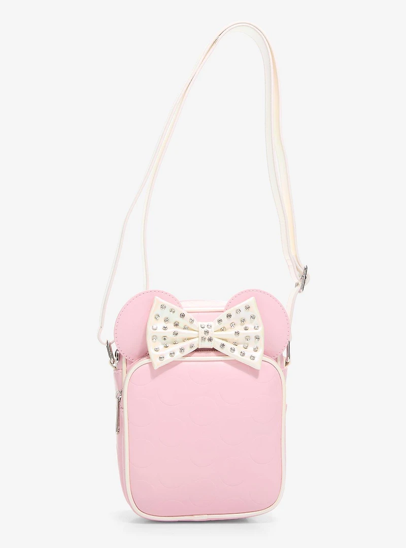 Loungefly Disney Minnie Mouse Rhinestone Bow Crossbody Bag - BoxLunch Exclusive