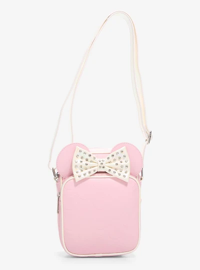 Loungefly Disney Minnie Mouse Rhinestone Bow Crossbody Bag - BoxLunch Exclusive