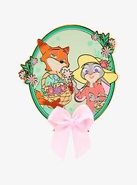 Disney Zootopia Judy & Nick Flower Bow Enamel Pin - BoxLunch Exclusive