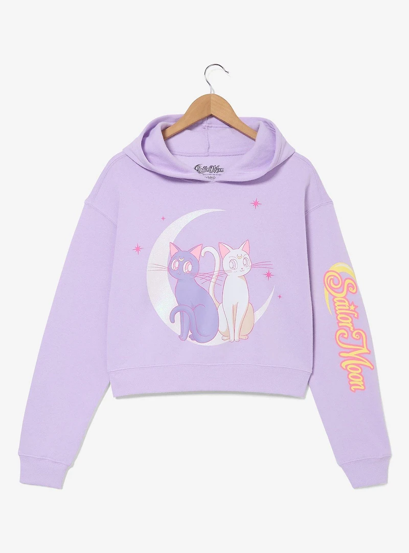Sailor Moon Luna & Artemis Women's Cropped Hoodie - BoxLunch Exclusive