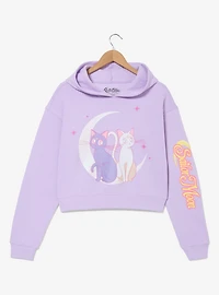 Sailor Moon Luna & Artemis Women's Cropped Hoodie - BoxLunch Exclusive