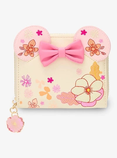 Disney Minnie Mouse Flower Zip Wallet — BoxLunch Exclusive