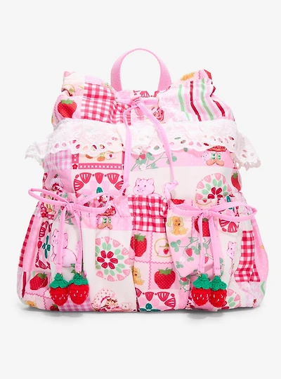 Strawberry Shortcake Patchwork Drawstring Mini Backpack - BoxLunch Exclusive