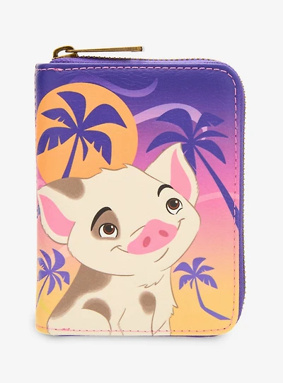 Loungefly Disney Moana Pua & Hei Hei Sunset Small Zip Wallet - BoxLunch Exclusive