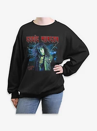 Stranger Things Eddie Munson Hellfire Club Portrait Womens Oversized Sweatshirt