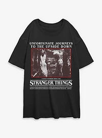 Stranger Things Unfortunate Journeys To The Upside Down Womens Oversized T-Shirt