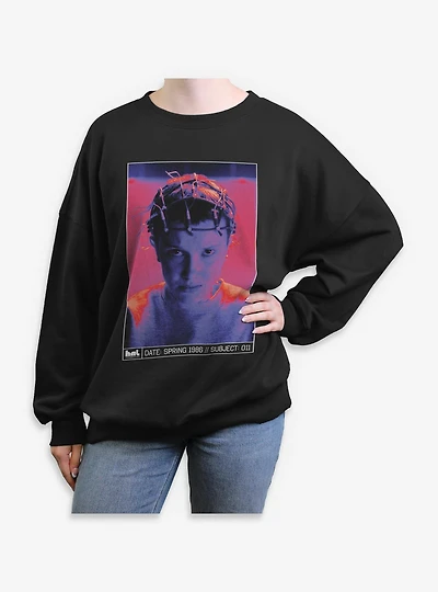 Stranger Things Experiment Eleven Womens Oversized Sweatshirt