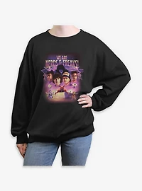 Stranger Things We Are Nerds Freaks Retro Womens Oversized Sweatshirt
