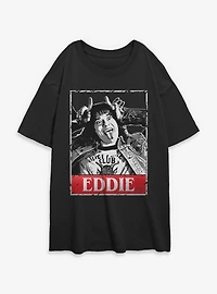 Stranger Things Eddie Munson Card Portrait Womens Oversized T-Shirt