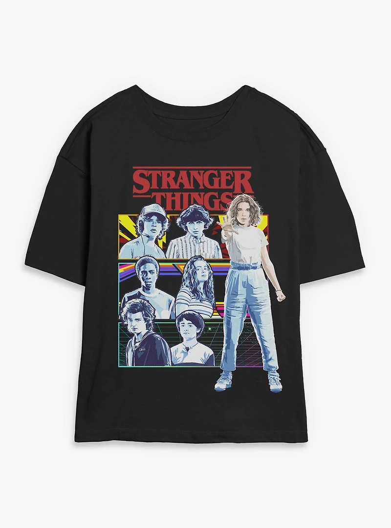 Stranger Things Group Panel Womens Skimmer T-Shirt