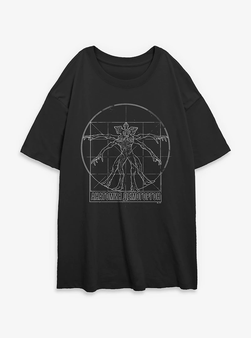 Stranger Things Demogorgon Sketch Womens Oversized T-Shirt