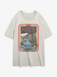 Stranger Things Retro Collage Womens Oversized T-Shirt