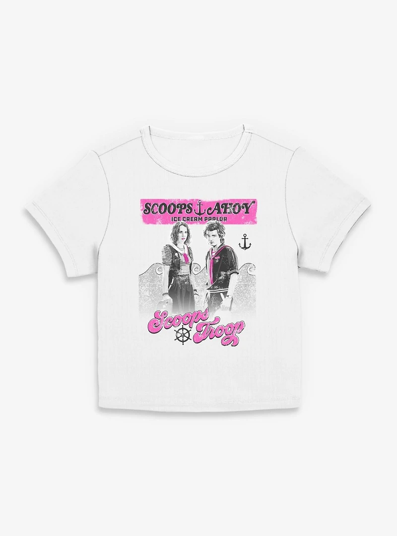 Stranger Things Scoops Ahoy Vintage Scoop Troop Womens Baby T-Shirt