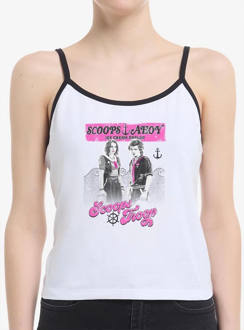 Stranger Things Scoops Ahoy Vintage Scoop Troop Womens Cami Tank Top