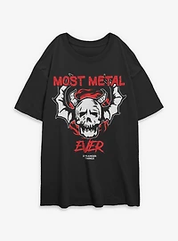 Stranger Things Most Metal Ever Hellfire Club Womens Oversized T-Shirt