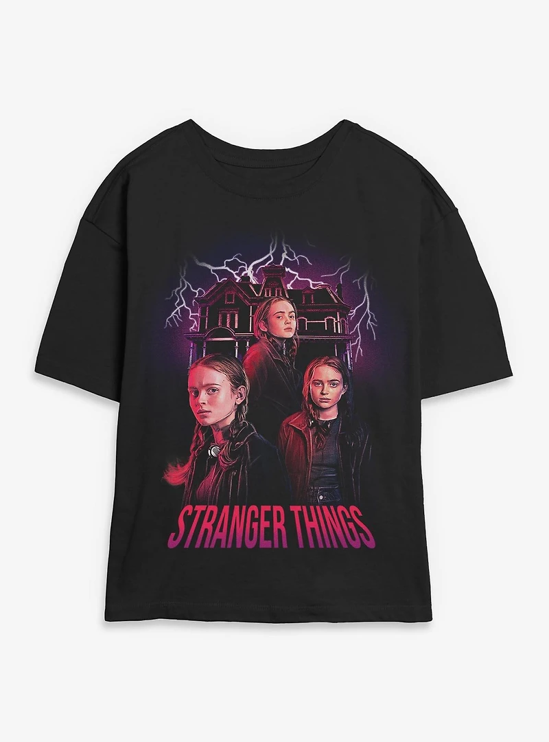Stranger Things Max Creel House Collage Womens Skimmer T-Shirt