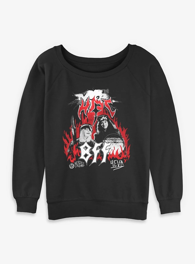 Stranger Things Best Friends Forever BFF Eddie & Dustin Womens Slouchy Sweatshirt