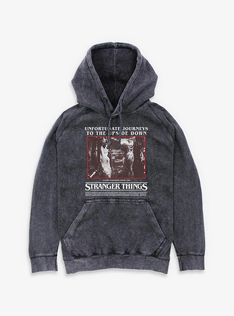 Stranger Things Unfortunate Journeys To The Upside Down Mineral Wash Hoodie