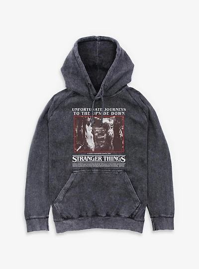 Stranger Things Unfortunate Journeys To The Upside Down Mineral Wash Hoodie