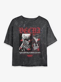 Stranger Things Vecna To The End Womens Mineral Wash Crop T-Shirt