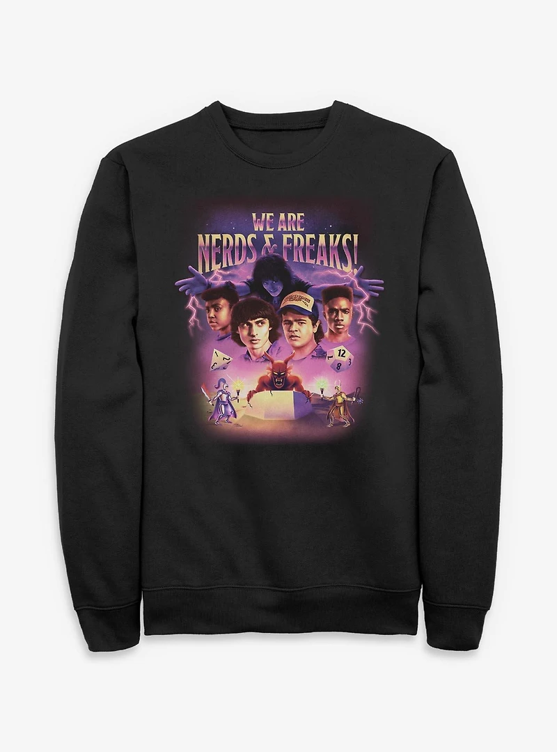 Stranger Things We Are Nerds Freaks Retro Sweatshirt
