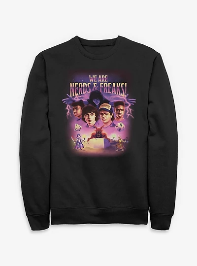 Stranger Things We Are Nerds Freaks Retro Sweatshirt