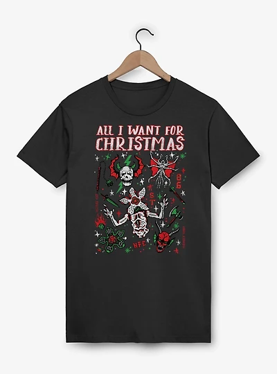 Stranger Things All I Want For Christmas Hellfire Club T-Shirt
