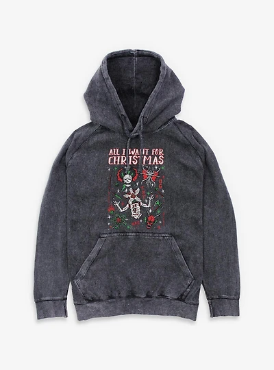 Stranger Things All I Want For Christmas Hellfire Club Mineral Wash Hoodie
