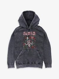 Stranger Things All I Want For Christmas Hellfire Club Mineral Wash Hoodie