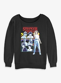 Stranger Things Group Panel Womens Slouchy Sweatshirt