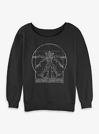 Stranger Things Demogorgon Sketch Womens Slouchy Sweatshirt