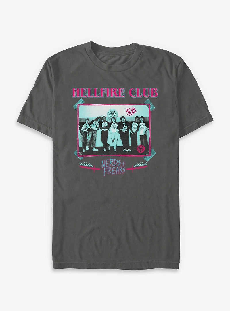 Stranger Things Hellfire Club Monochrome Garment Dye T-Shirt