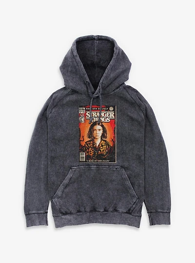 Stranger Things 4th Of July Comic Book Cover Mineral Wash Hoodie