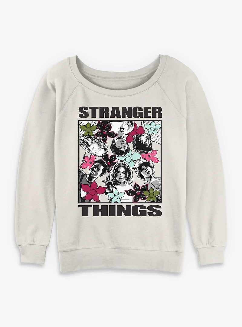 Stranger Things Group Cover Womens Slouchy Sweatshirt