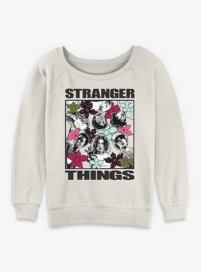 Stranger Things Group Cover Womens Slouchy Sweatshirt