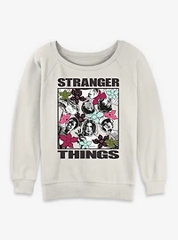 Stranger Things Group Cover Womens Slouchy Sweatshirt