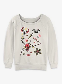 Stranger Things Hellfire Club Icons Womens Slouchy Sweatshirt